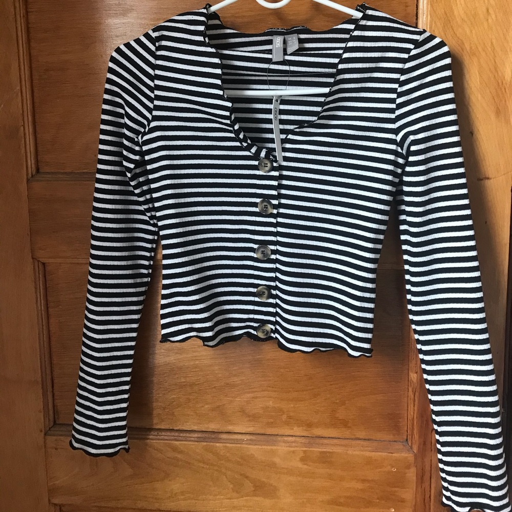 ASOS striped crop cardigan